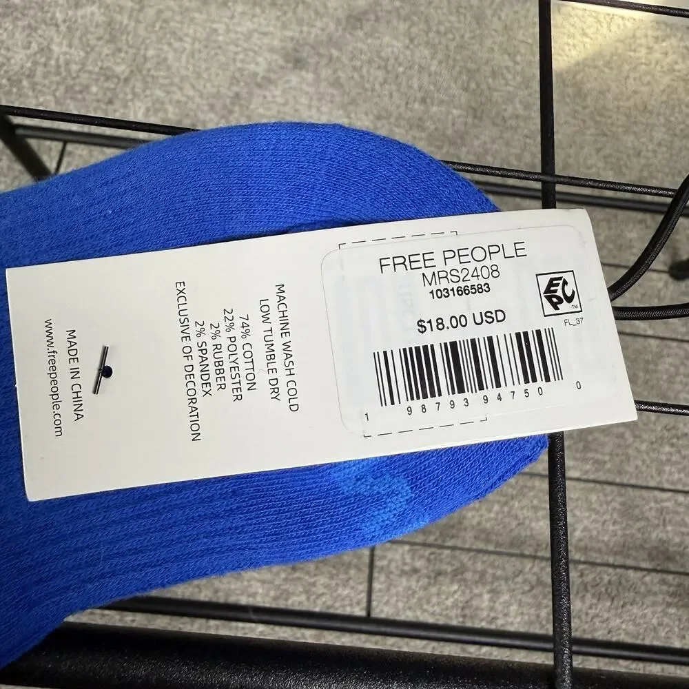 Free People FP Movement Quarter Crew Socks Blue One Pair